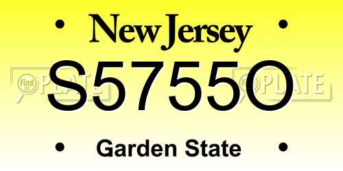 S5755O New Jersey License Plate