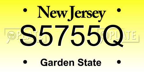 S5755Q New Jersey License Plate