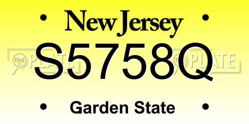 S5758Q New Jersey License Plate