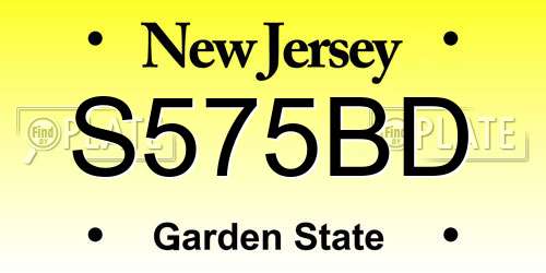 S575BD New Jersey License Plate
