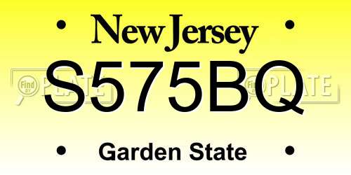 S575BQ New Jersey License Plate