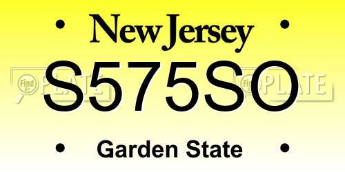 S575SO New Jersey License Plate