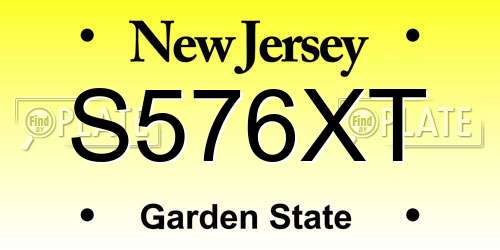 S576XT New Jersey License Plate