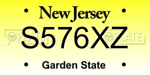 S576XZ New Jersey License Plate