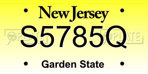 S5785Q New Jersey License Plate