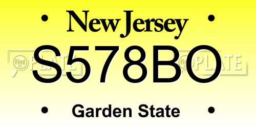 S578BO New Jersey License Plate