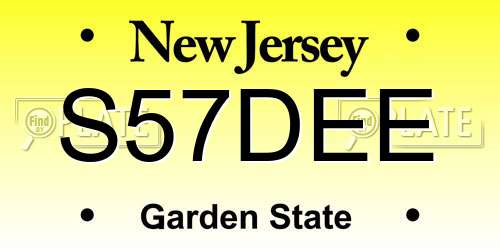 S57DEE New Jersey License Plate