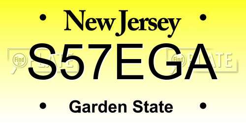 S57EGA New Jersey License Plate