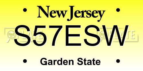 S57ESW New Jersey License Plate