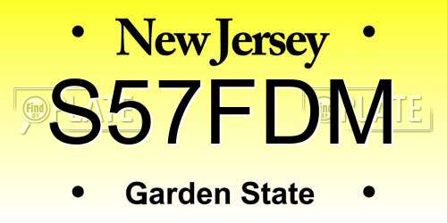 S57FDM New Jersey License Plate