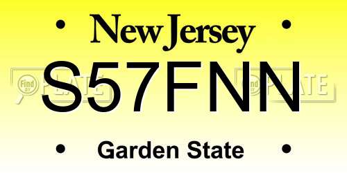 S57FNN New Jersey License Plate