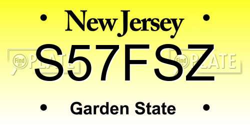 S57FSZ New Jersey License Plate