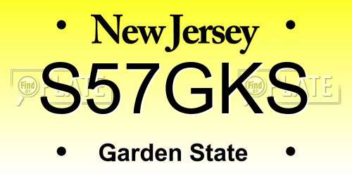 S57GKS New Jersey License Plate