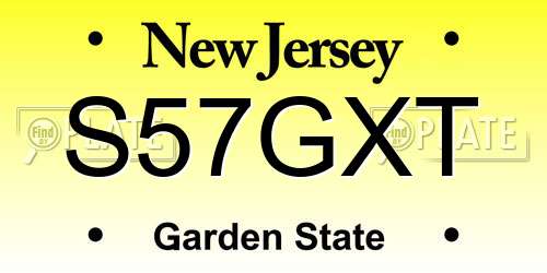 S57GXT New Jersey License Plate