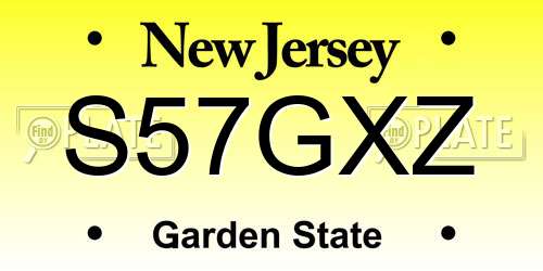 S57GXZ New Jersey License Plate