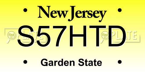 S57HTD New Jersey License Plate