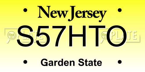 S57HTO New Jersey License Plate