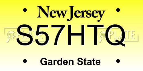 S57HTQ New Jersey License Plate
