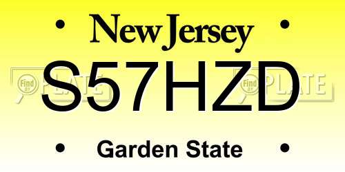 S57HZD New Jersey License Plate