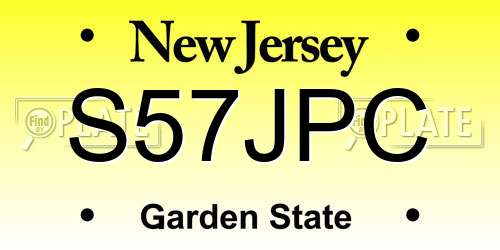 S57JPC New Jersey License Plate