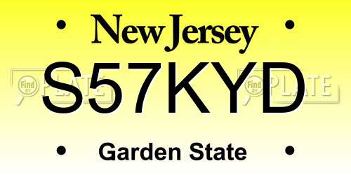 S57KYD New Jersey License Plate