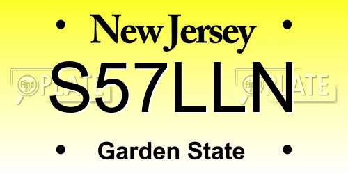 S57LLN New Jersey License Plate
