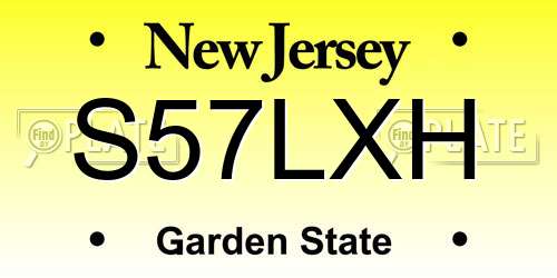 S57LXH New Jersey License Plate