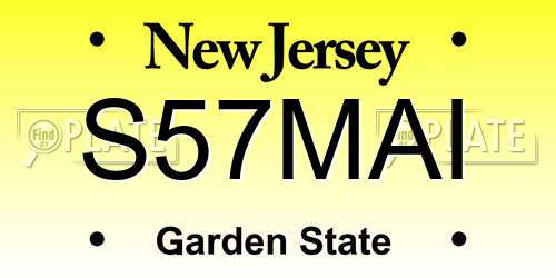 S57MAI New Jersey License Plate