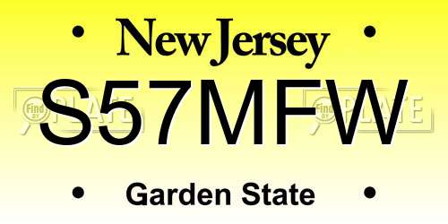 S57MFW New Jersey License Plate