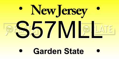 S57MLL New Jersey License Plate