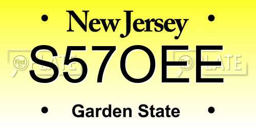 S57OEE New Jersey License Plate