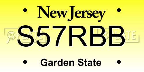 S57RBB New Jersey License Plate