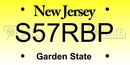 S57RBP New Jersey License Plate