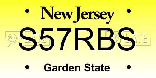 S57RBS New Jersey License Plate