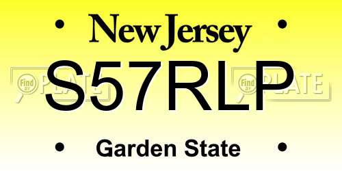 S57RLP New Jersey License Plate