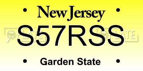 S57RSS New Jersey License Plate