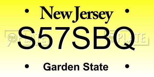 S57SBQ New Jersey License Plate