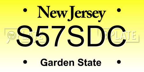 S57SDC New Jersey License Plate