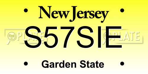 S57SIE New Jersey License Plate