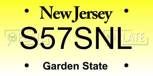 S57SNL New Jersey License Plate