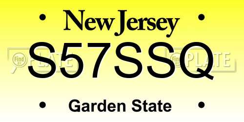 S57SSQ New Jersey License Plate