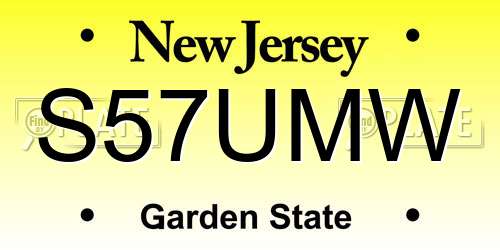 S57UMW New Jersey License Plate