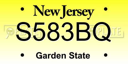 S583BQ New Jersey License Plate