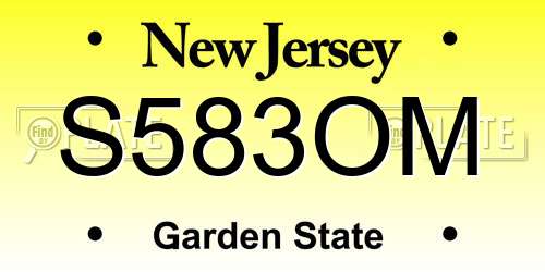 S583OM New Jersey License Plate
