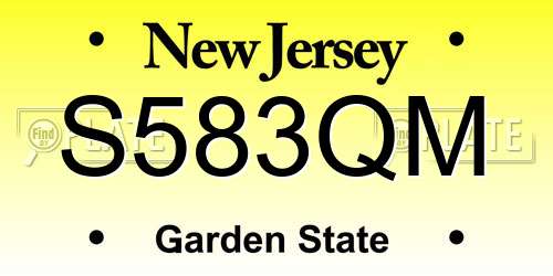S583QM New Jersey License Plate