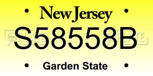 S58558B New Jersey License Plate
