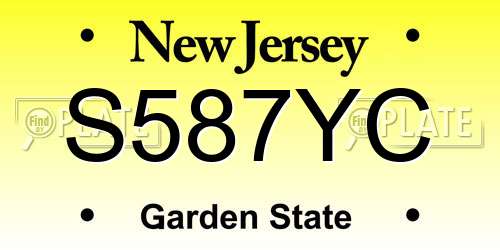 S587YC New Jersey License Plate