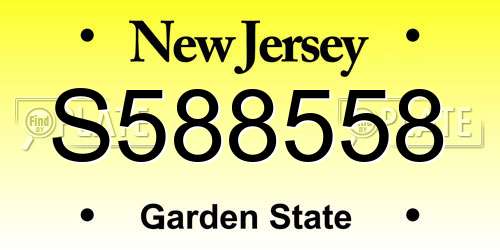 S588558 New Jersey License Plate
