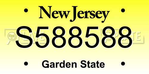 S588588 New Jersey License Plate