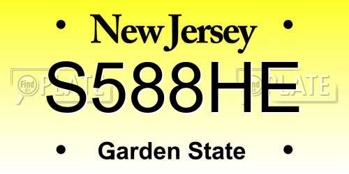 S588HE New Jersey License Plate
